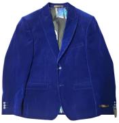  Mens Blue Slim Fit Corduroy 3pc Suit