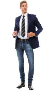  Style#-B6362 Mens Navy Modern Fit Suits