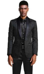  Style#-B6362 Black Slim Fashion Sport Coat