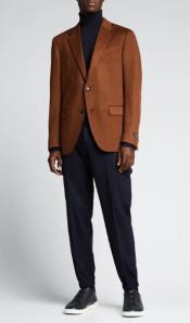  Mens Vicuna Sport Coat - Vicuna Camel Color Blazer And Cashmere Fabric