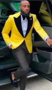  Mens Yellow Tuxedo Suit