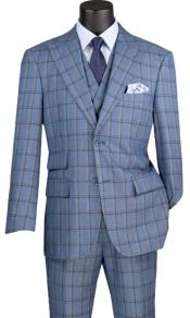  Plaid Suit - Peak Lapel Ticket Pocket Slate Suit - 1920s Style