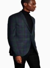  Style#-B6362 100% Wool Blazer - Vested Plaid Sport Coat Available In Charcoal