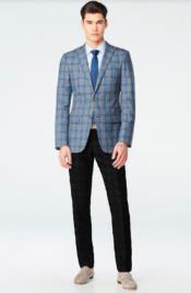  Blazer - Vested Plaid Sport Coat Available In Charcoal And Burgundy Plaid