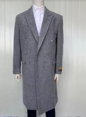  Mens Cashmere Blend Grey Coat Full length - Cashmere Overcoat
