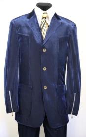  Velvet Suits - Patch Pocket = Three Button Suit with Zipper on