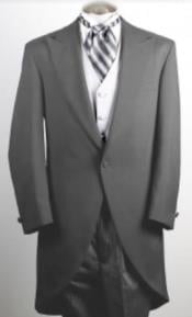  Mens 100% Worsted Wool Light Grey Cutaway Jacket With The Tail Suit