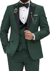  Ultra Slim Fit Prom Tuxedos - Dark Green Prom Suits with Double