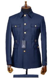  Navy Blue Safari Suit - Safari Suit For Men - Mens Safari