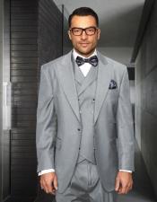 Mens Big and Tall Size Suits - Plus Size Mens Gray Suit - Peak Lapel Ticket Pocket