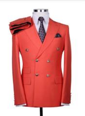  Mens Suits With Gold Buttons - Orange
