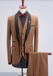 Groom Wedding Tuxedo in Light Brown - Wedding Suit