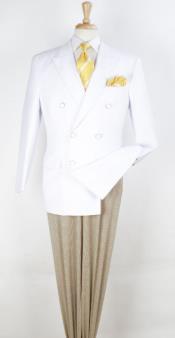  Double Breasted White Blazer - Big And Tall Sport Coat