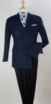  Double Breasted Navy Blazer - Big And Tall Sport Coat