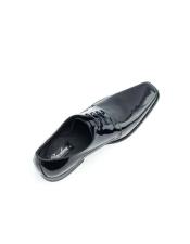  Mens Lace Up Patent Leather Black