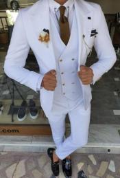 White Suit With Gold Buttons