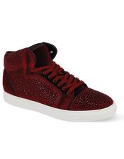  Mens Sneaker Style Shoes - Burgundy