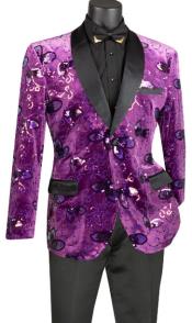  Mens Blazer - Paisley Sport Coat - Purple Prom Tuxedo Dinner Jacket Blazer