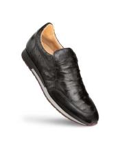  Mezlan Casual Slip On Sneakers Black Ostrich