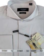  Mens Tapered Dress Shirts - Grey Shirt - 100% Cotton Fabric