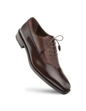  Mezlan Mens Shoes Brown Leather Oxford Postdam