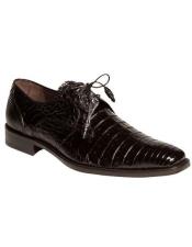 Mezlan Black Crocodile Shoes for Men Plain Toe Oxford Anderson