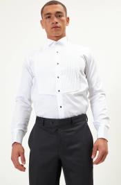  Mens Collar Shirt - White