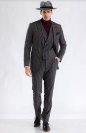  Turtleneck Suit + Free Turtleneck Sweater Package - Black Mens Suit