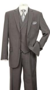  Modern Fit Wool Feel Two Button Jacket with Suit Charcoal