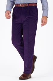  Purple Pleated County Corduroy Pants