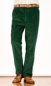  Emerald Pleated County Corduroy Pants