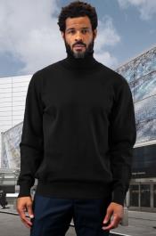  Mens Sweater Black - Wool and Cashmere Fabric