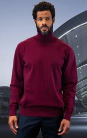 Mens Sweater Burgundy - Wool and Cashmere Fabric