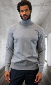  Mens Sweater Grey and Cashmere Fabric