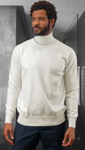  Mens Sweater Off-White - Wool and Cashmere Fabric