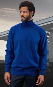  Mens Sweater Royal - Wool and Cashmere Fabric