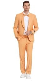  Prom Suit - Light Orange Prom Tuxedo - Summer Slim Fit Suits