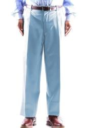  Zacchi Mens Dress Pleated Blue Slacks - Colorful Pants - Wool