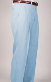  Zacchi Mens Dress Pleated Blue Slacks - Colorful Pants - Wool