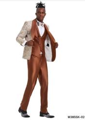  Champagne Wedding Suit - Tan Tuxedo - Ivory and Brown Tuxedo Suit