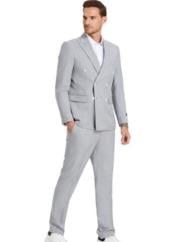  Double Breasted Suits - Slim Fit - Gray Stripe Suit