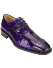  Belvedere Shoes Purple Eel Ostrich Skin Oxford Mare 2P7