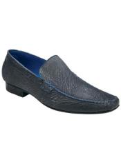  Belvedere "Matteo" Blue Genuine Shark Dress Loafer Shoes