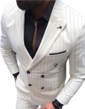  White Suit With Black Pinstripe - 1920s 1940s Dress Suit