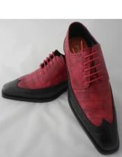  SKU#JA60389 Mens Wingtip Dress Shoes Red