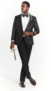 Mens Plus Size Blazers - Large Mens Blazers Mens Black Paisley Blazer - Big and Tall Sport Coat
