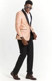  Mens Plus Size Blazers - Large Mens Blazers Mens Peach Paisley Blazer - Big and Tall Sport Coat