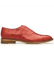  Style#2P7 Belvedere Mare Genuine Ostrich ~ Eel Shoes Ant Red