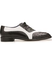  Style#R54 Belvedere Sesto Genuine Ostrich Quill ~ Italian Leather Shoes Black ~