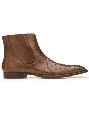  Style#R54 Belvedere Roger Genuine Ostrich Quill Chelsea Boots Ant Brandy